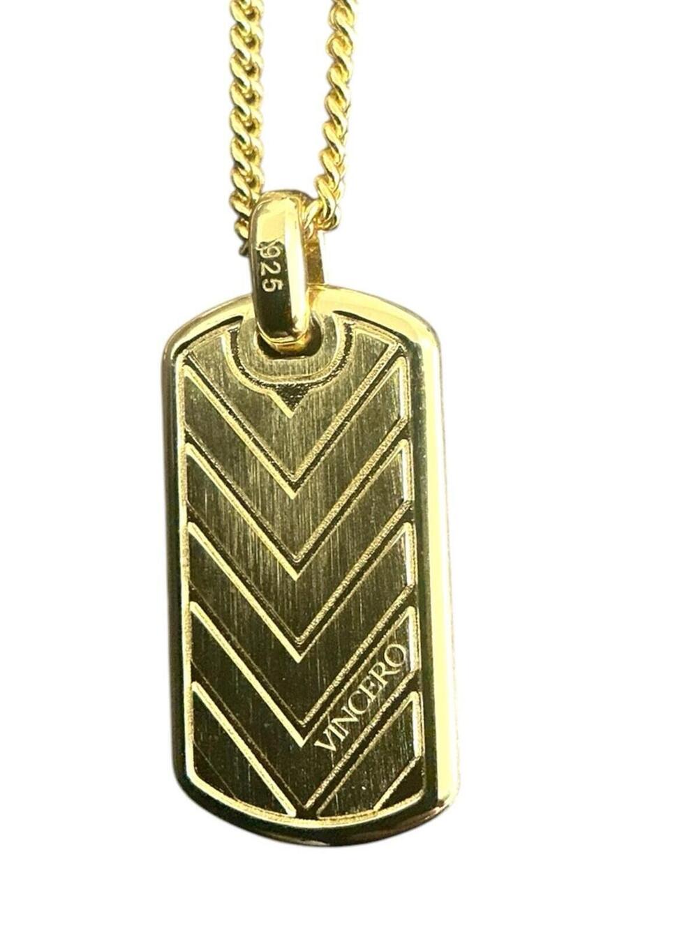 VINCERO 925 Gold Pendant Necklace Dog Tag 21” NWT Discontinued